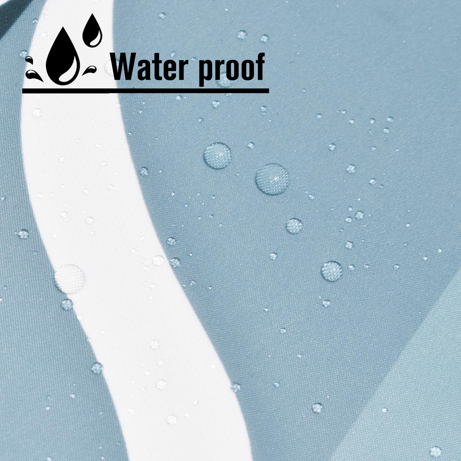 Yiatn No Hook Aegean Blue Long Shower Curtain With Snap In Fabric Liner Set - Hotel Style With See Through Mesh Top Window, Mode